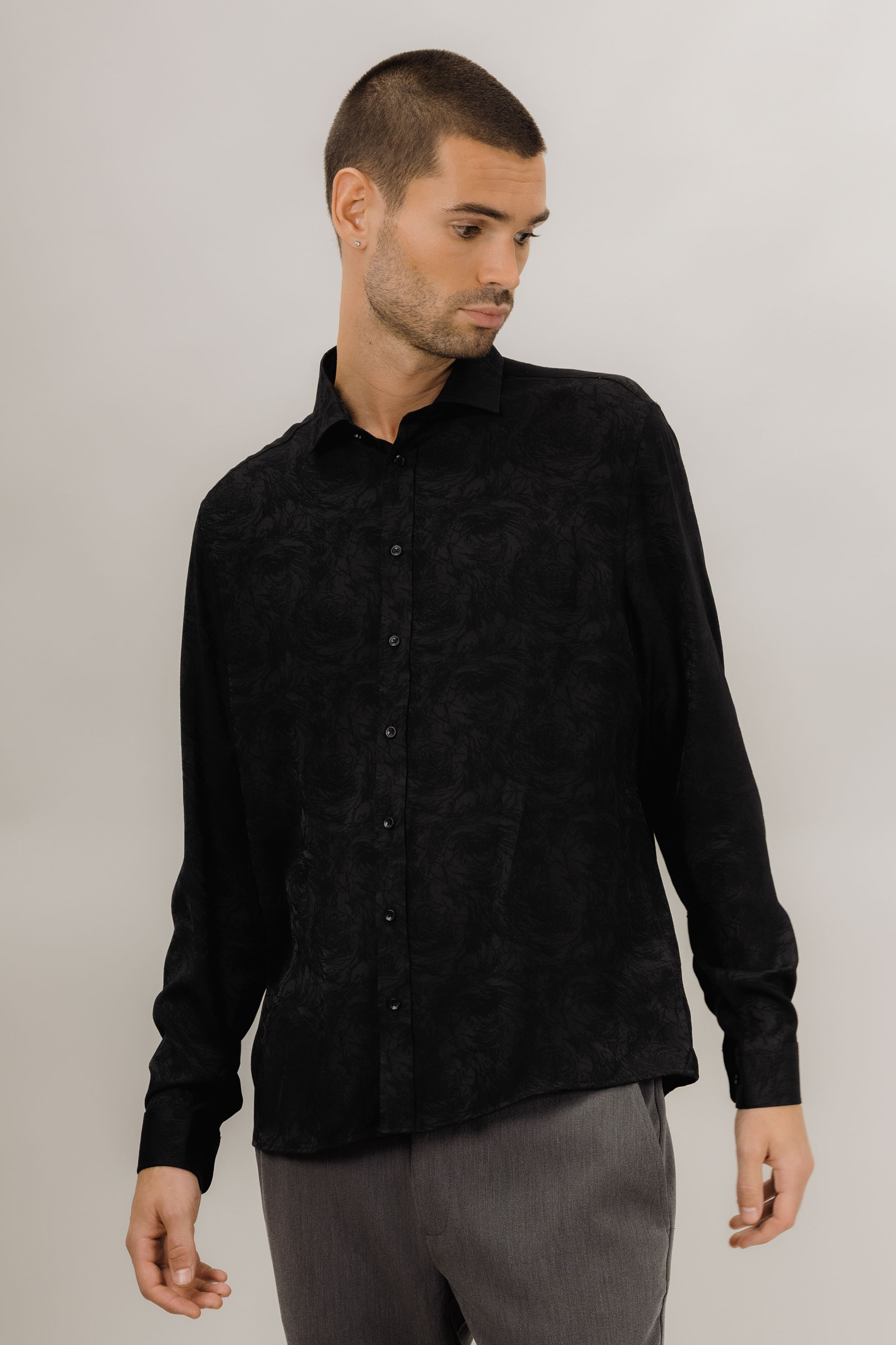 Urban Pioneers Male Nigel LS Shirt SHIRT BLACK
